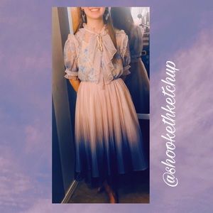 Gradient blue dress.